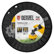 Леска для триммера Denzel двухкомпонентная квадрат, 2,7 мм х 138 м, на DIN катушке EXTRA CORD