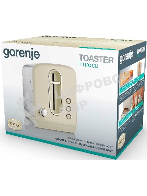 Тостер Gorenje T1100CLI 860Вт бежевый/серебристый