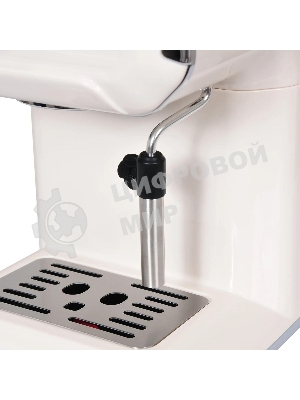 Кофеварка рожковая Hyundai HEM-5300 бежевый/серебристый, исп. кофе - молотый, 1.5 л, 850 Вт, 20 бар