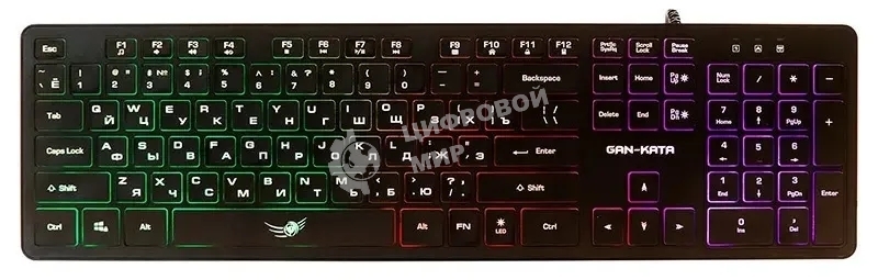 Клавиатура проводная Dialog Gan-Kata KGK-17U BLACK - игровая с RGb-подсветкой, USB, черная