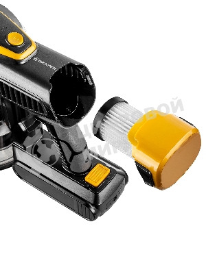 Пылесос вертикальный Brayer BR4273 серый/желтый, питание от аккумулятора, 350 Вт, уборка сухая, пылесборник 0,8 л