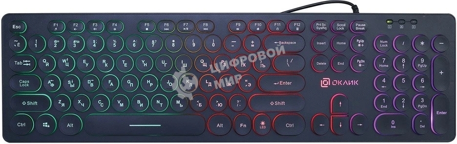 Клавиатура Oklick 420MRL проводная, USB Type-A, чёрный