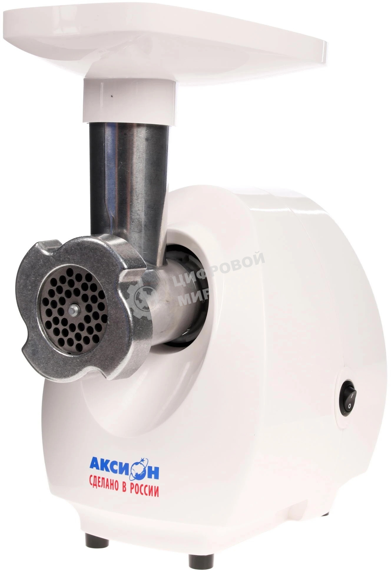 Мясорубка электрическая Аксион М25.01 белый, 1500 Вт, 1.7 кг/мин, защита от перегрузки, насадки - 3