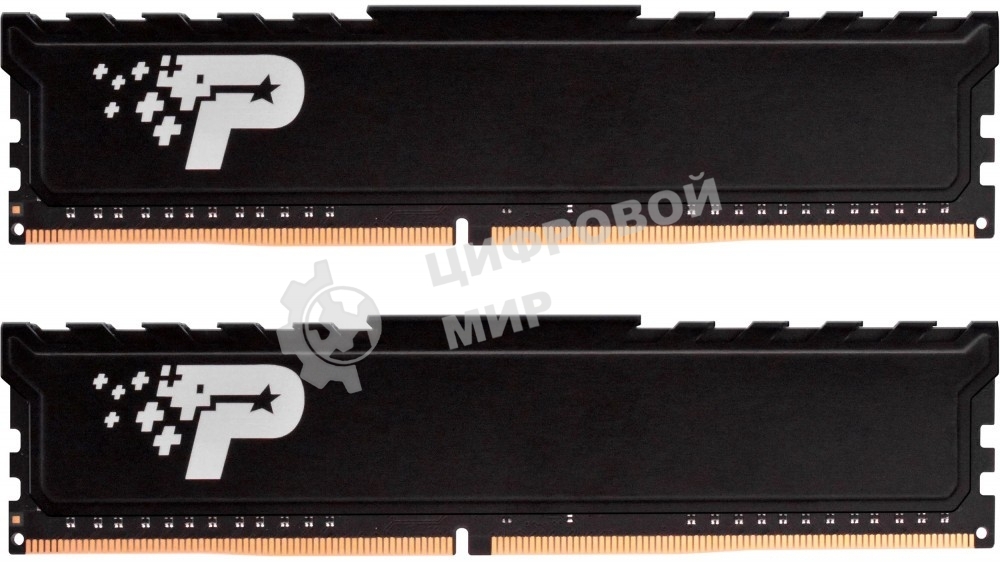 Оперативная память Patriot Signature Premium, DDR4, 32GB (2x16 GB), 3200 MHz, CL22, DIMM, радиатор, черный