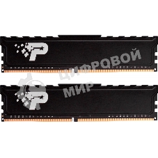 Оперативная память Patriot Signature Premium, DDR4, 32GB (2x16 GB), 3200 MHz, CL22, DIMM, радиатор, черный