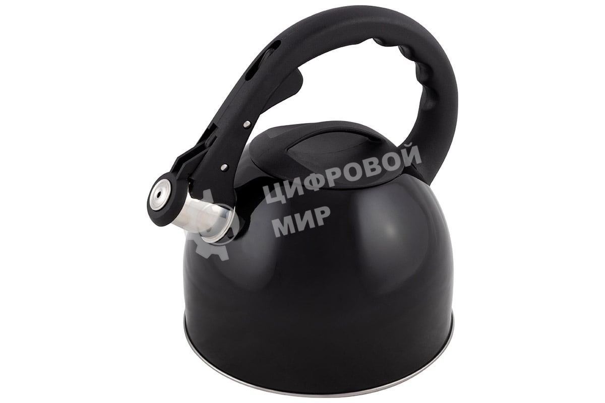 Чайник для плиты MALLONY MAL-042-N 2,5 литра, черный, со свистком (910088)