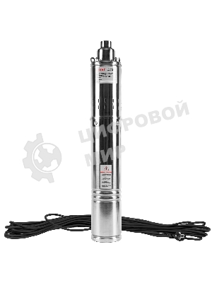 Насос скважинный винтовой 1000Вт, производительность 50л/мин, СТАВР 4-НСВ-105/1000, высота подъема 105м, давление 10.5 бар, глубина погружения 70м, максимальный размер частиц 2мм, внешний диаметр (с кожухом) 99мм, диаметр выходного патрубка G 1', длина кабеля 20м.