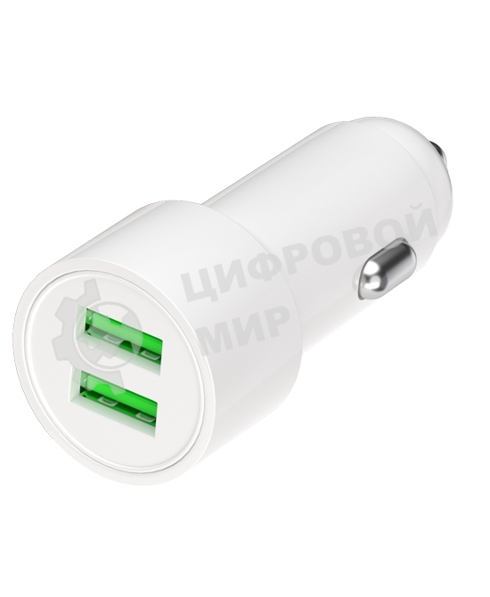Автомобильное зарядное устройство Maxvi CCM-PS242 белый 2.4A 12W, 2xUSB
