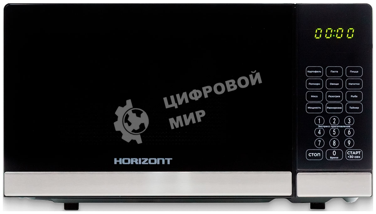 Микроволновая печь Horizont HSD202B черный, 20 л, 700 Вт, переключатели - сенсор