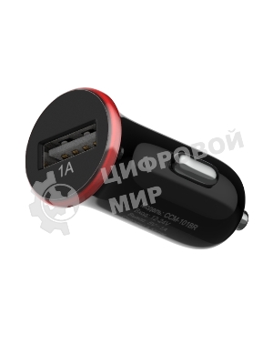 Автомобильное зарядное устройство Maxvi CCM-101BR USB 1А черно-красный
