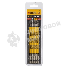 Набор бит Denzel PH2х150, сталь S2, круглый профиль, 5 шт.