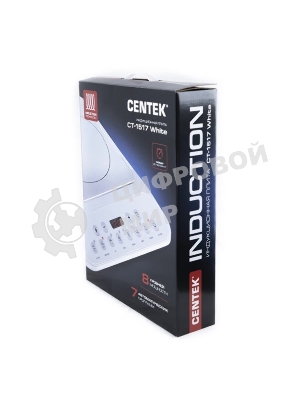 Плита настольная электрическая Centek CT-1517 белый, 2 кВт, индукция, конфорки - 1, стеклокерамика, сенсор