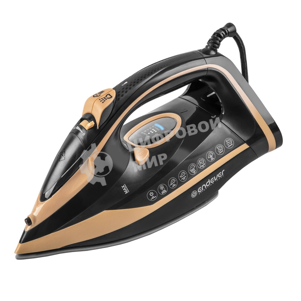 Утюг Endever Delta-226 черный/бежевый, 2400 Вт, 45 г/мин, 160 г/мин, 350 мл
