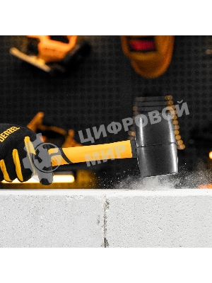 Киянка резиновая Denzel 450 г, черная, фибергласовая рукоятка c TPR покрытием