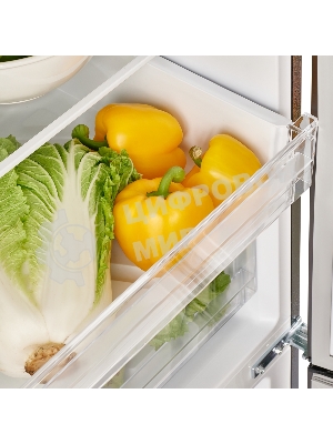 Холодильник Maunfeld MFF200NFSTSE серый двухкамерный 260/96л морозилка снизу, No Frost