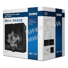 Акустическая система 2.0 SVEN MC-10, чёрный, мощность 2x25Вт (RMS), FM-тюнер, USB/microSD, дисплей, пульт ДУ, Bluetooth SVEN MC-10, чёрный, акустическая система 2.0, мощность 2x25Вт (RMS), FM-тюнер, USB/microSD, дисплей, пульт ДУ, Bluetooth