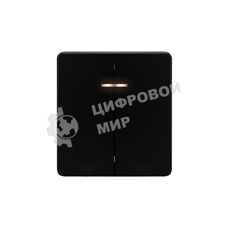 Выключатель Kranz ROUND 2 кл с подсветкой 10А с/у оникс