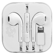 Проводные наушники Ergolux ELX-WHP04-C01 белый, вкладыши, Lightning, встроенный микрофон