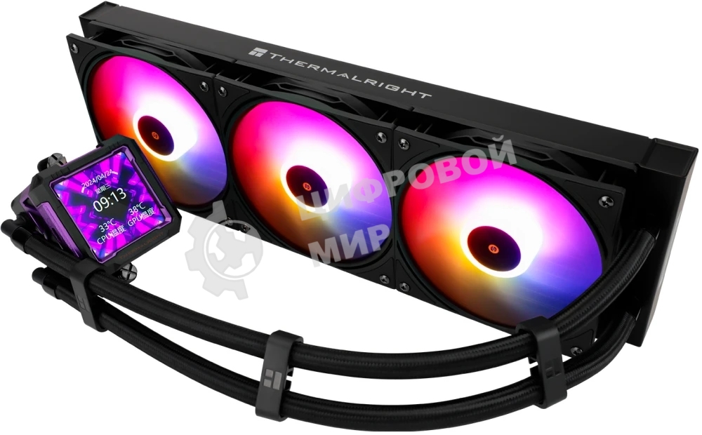 Система жидкостного охлаждения Thermalright Frozen Warframe PRO 360 ARGB Soc-AM5/AM4/1200/1700/1851 черный 4-pin 29.8dB Al LCD Ret (F-WFRAME-PRO-360-BL-ARGB)