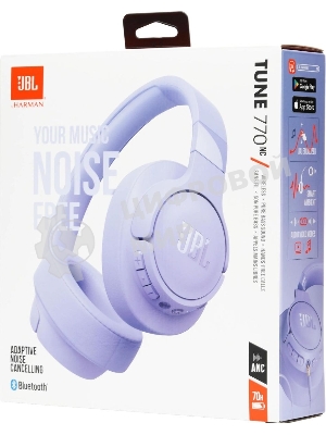 Беспроводные/проводные наушники JBL Tune 770NC фиолетовый, полноразмерные, Bluetooth + проводной, активное шумоподавление, до 70 ч