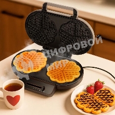 Вафельница Kitfort КТ-3637 1200Вт бежевый/серебристый