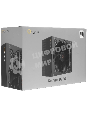Блок питания 750W Ocypus Gaммa P750 BK (ATX, 80 PLUS, APFC, 20+4 pin, 120мм fan, PCI-E 6+2Px4, 6xSATA) (Gaммa-P750-W1HDBK024X-EU)