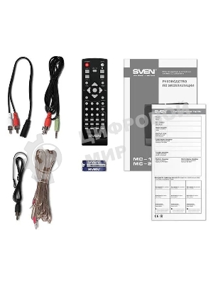 Акустическая система 2.0 SVEN MC-10, чёрный, мощность 2x25Вт (RMS), FM-тюнер, USB/microSD, дисплей, пульт ДУ, Bluetooth SVEN MC-10, чёрный, акустическая система 2.0, мощность 2x25Вт (RMS), FM-тюнер, USB/microSD, дисплей, пульт ДУ, Bluetooth