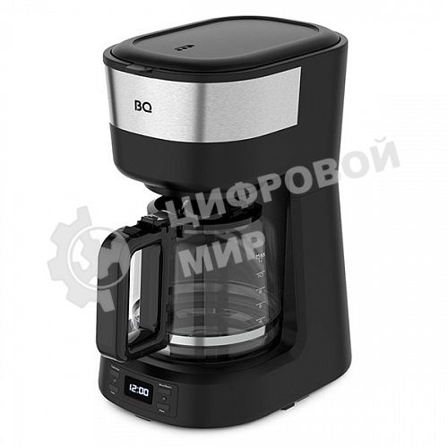 Кофеварка капельная BQ CM1000 черный-стальной, исп. кофе - молотый, 1.2 л, 900 Вт.
