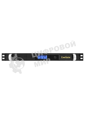 Источник бесперебойного питания ExeGate 1U ServerRM UNL-1000.LCD.AVR.6C13.RJ.USB.1U 1000VA/600W, LCD, AVR, 6*C13, RJ, USB, 1U, установка в стойку, черный