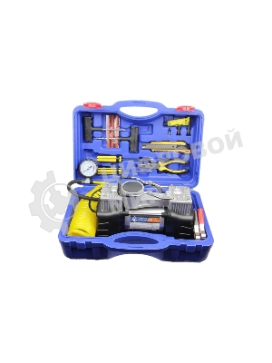 Компрессор поршневой Nova Bright АК-75 двухпоршневой, пластиковый кейс с инструментами 36448