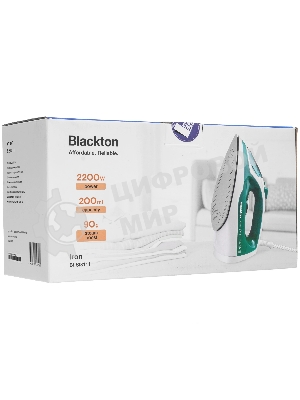 Утюг Blackton Bt SI3111 белый/зеленый, 2200 Вт, 20 г/мин, 90 г/мин, 200 мл