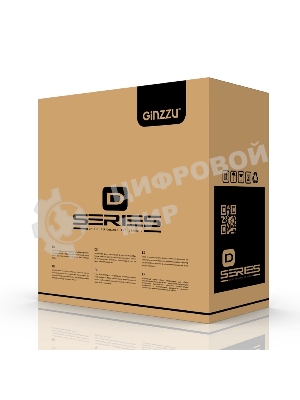 Компьютерный корпус Ginzzu D180 2хUSB 2.0,AU w/o PSU