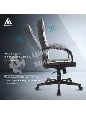 Кресло Бюрократ CH 002 черный, экокожа