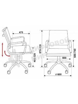 Кресло Бюрократ CH-993-Low/orange оранжевый, экокожа