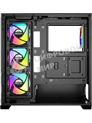 Компьютерный корпус Ocypus Gaммa C72 BK ARGB ATX/win/black/4 ARGB fans/no PSU/Tempered Glass