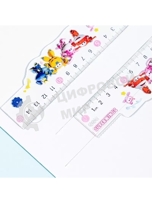 Линейка Deli Super Wings EH658 пластик дл. 15 см ассорти