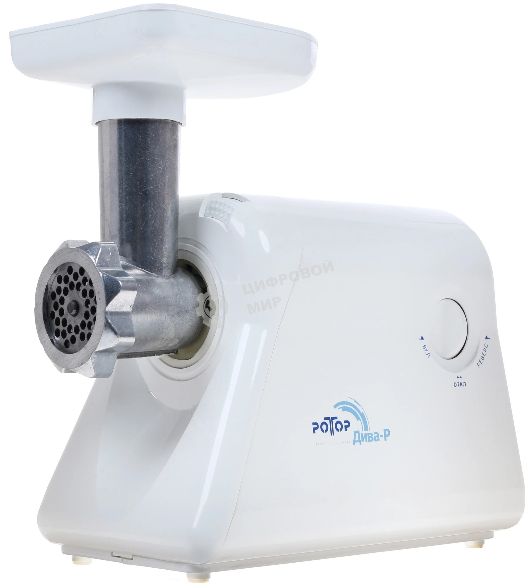 Мясорубка электрическая Ротор Дива-Р ЭМШ 35/300-2 белый, 1500 Вт, 0.6 кг/мин, реверс, насадки - 2