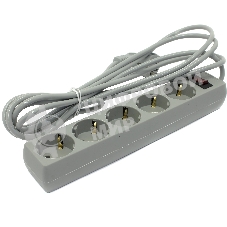 Сетевой фильтр ExeGate EX221186RUS SP-5-3G (5 розеток, 3 м, евровилка, серый)