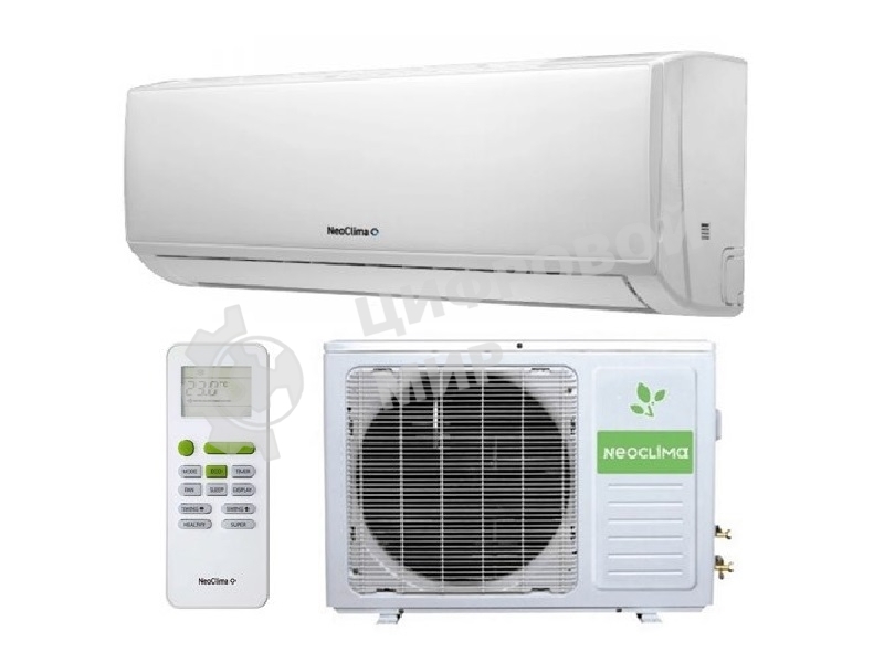 Кондиционер сплит-система настенного типа Neoclima NS/NU-HAL12FWI32 инвертор, 12000 BTU, 35 м², 24 дБ, охлаждение, обогрев, осушение, белый