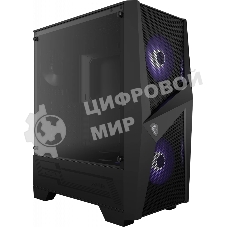 Компьютерный корпус MSI MAG FORGE 100M/mid-tower, ATX, tempered glass side panel/2x RGb 120мм & 1x 120мм fans inc./MAG FORGE 100M
