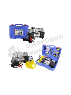 Компрессор поршневой Nova Bright АК-75 двухпоршневой, пластиковый кейс с инструментами 36448