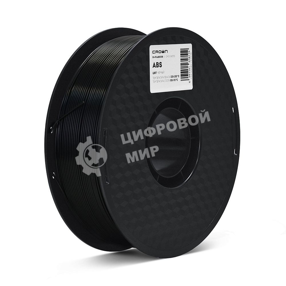 Филамент Crown Micro CM-FILABS020B ABS 1.75 1кг черный