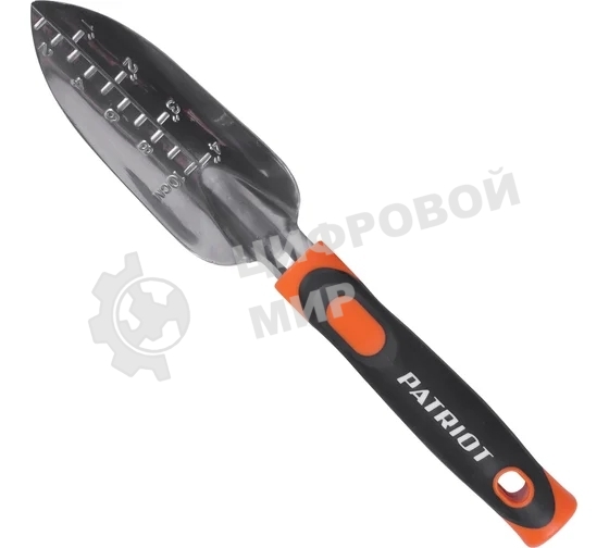 Лопатка посадочная, узкая, Patriot SNP 320, мерные насечки, 320 мм, алюминий, PP+TPR рукоятки
