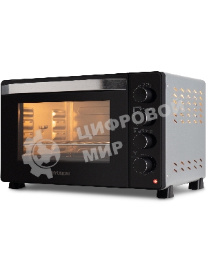 Мини-печь Hyundai MIO-HY081 38 л, 2000 Вт, серебристый/черный