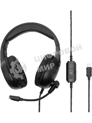 Гарнитура Oklick HS-L930G чёрный/синий, проводная, USB, подсветка