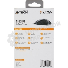 Мышь проводная A4Tech N-500FS черный, 1200 dpi, USB, кнопки - 4