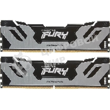 Оперативная память Kingston Fury Renegade, DDR5, 32Gb (2x16Gb), 7600MHz, CL38, DIMM, с радиаторами, серебристый/черный