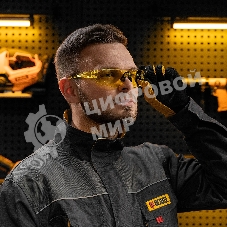 Очки защитные Denzel открытые, поликарбонатные, желтая линза