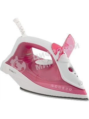 Утюг Scarlett SC-SI30K56 розовый, 2400; Световой индикатор работы: Да; Регулируемый пар до г/мин: 35; Паровой удар до г/мин: 140; Резервуар для воды, мл: 280; Функция разбрызгивания воды: Да; Терморегулятор: Да; Вертикальное отпаривание: Да; Регулировка степени отпаривания: Да; Покрытие подошвы: Керамическая подошва KeramoPro; Самоочистка: Да; Система защиты от накипи ANTI-CALC: Да; Функция автоотключения AUTO-SHUT OFF: Да; Размер утюга Ш*В*Г, мм: 289*120*140; Шарнирное крепление шнура: Да; Длина электрошнура, м: 1.8; Цвет шнура: В цвет корпуса;