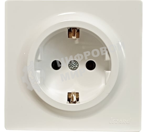 Розетка 1-м ОП LETO с заземл. ПБТ крем LEZARD 752-0300-122B